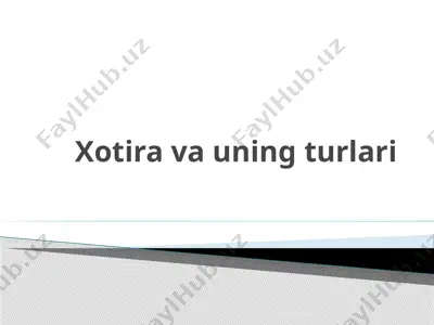 xotira va uning turlari — PPTX