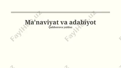 qahhorova yulduz — PPTX