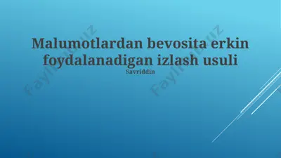 bevosita kirish qidiruv uslubi — PPTX
