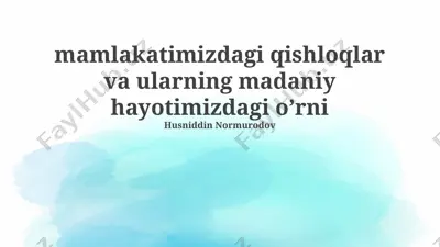 qishloq madaniyati — PPTX