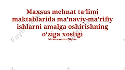 "kelajakdagi istiqbollar" — PPTX