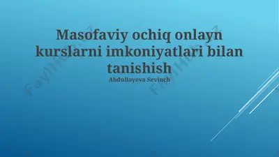 masofaviy ochiq onlayn kurslar — PPTX