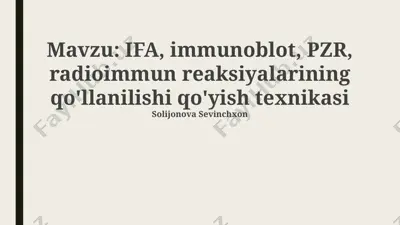 pcr texnikasi va qo‘llanilishi — PPTX