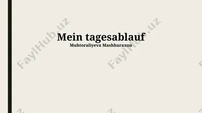 mein tagesablauf — PPTX