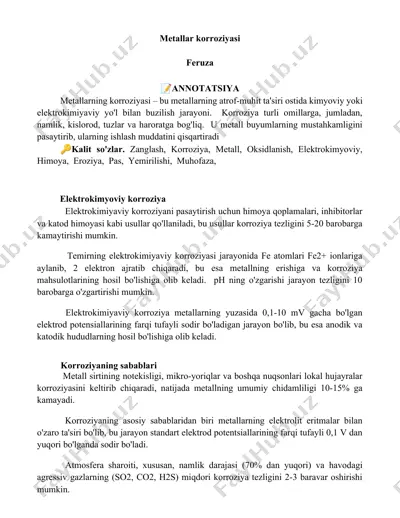 metallar korroziyasi — DOCX
