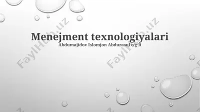 menejment texnologiyalari — PPTX