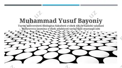 muhammad yusuf bayoniy — PPTX