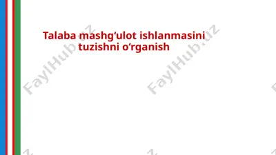 talaba mashg‘ulot ishlanmasini tuzishni o‘rganish — PPT