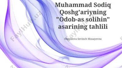 "odob-as solihin" asarining tahlili — PPTX