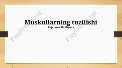 muskullarning tuzilishi — PPTX