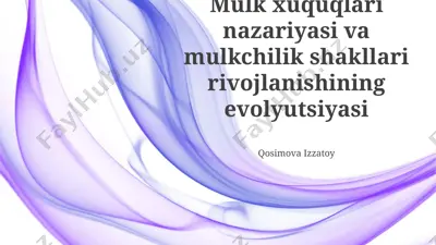 zamonaviy mulkiy munosabatlar — PPTX