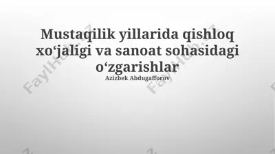 to'qimachilik sanoati — PPTX