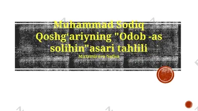 "odob -as solihin"asari tahlili — PPTX