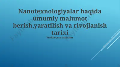 nanotexnologiyalar — PPTX