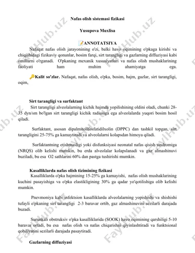nafas olish sistemasi fizikasi — DOCX