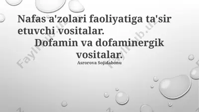 dopaminergik vositalar — PPTX