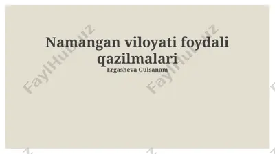 namangan viloyati foydali qazilmalari — PPTX