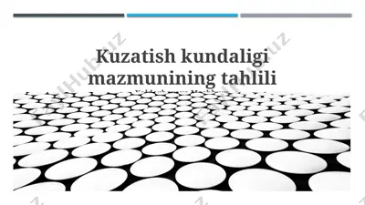 kuzatish kundaligi mazmunining tahlili — PPTX