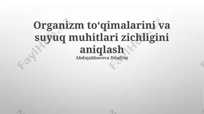 organizm toʻqimalarini va suyuq muhitlari zichligini aniqlash — PPTX