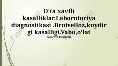 laboratoriya diagnostikasi — PPTX