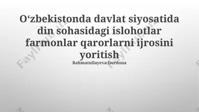 zamonaviy diniy ta'limning rivojlanishi — PPTX
