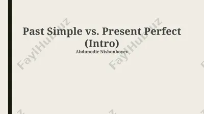 past simple vs. present perfect (intro) — PPTX