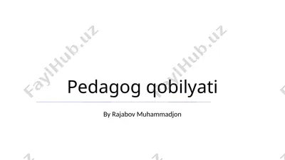o'qitish metodlari va texnologiyalari — PPTX