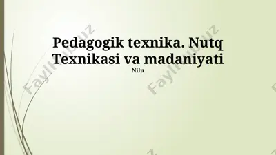 pedagogik texnika. nutq texnikasi va madaniyati — PPTX