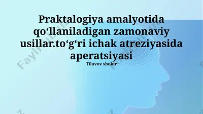 zamonaviy usullar bilan rektal atreziya jarrohlik davolash — PPTX