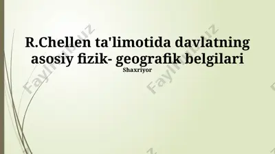 davlatning asosiy fizik-geografik belgilari — PPTX