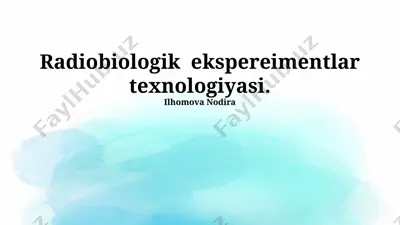 radiobiologik ekspereimentlar texnologiyasi — PPTX