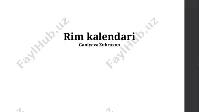 rim kalendari — PPTX