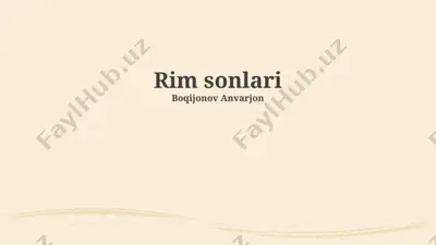 rim sonlari — PPTX