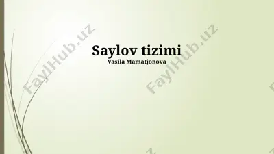 saylov tizimi — PPTX