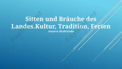sitten und bräuche des landes.kultur, tradition, ferien — PPTX