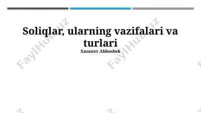 soliqlar, ularning vazifalari va turlari — PPTX