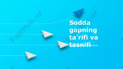 sodda yoriqlarning tasnifi — PPTX
