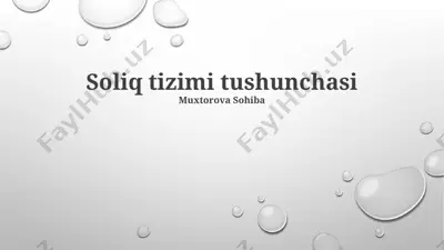soliq tizimi tushunchasi — PPTX