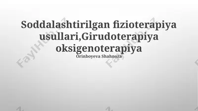 soddalashtirilgan fizioterapiya usullari — PPTX