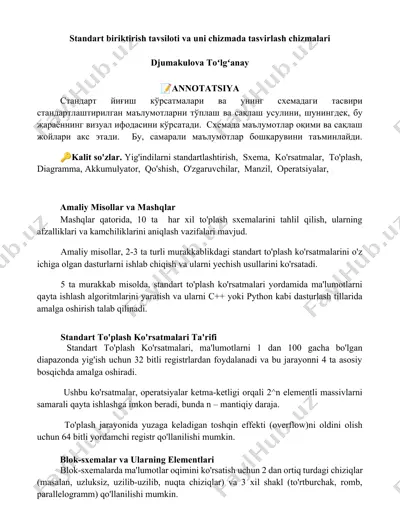 standart biriktirish tavsiloti va uni chizmada tasvirlash chizmalari — DOCX