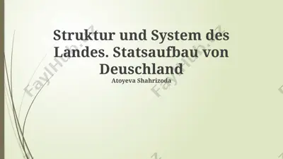 struktur und system des landes. statsaufbau von deuschland — PPTX