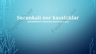 surunkali nur kasalliklar — PPTX