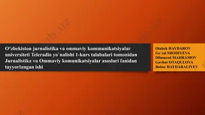 germaniya jurnalistikasi — PPTX