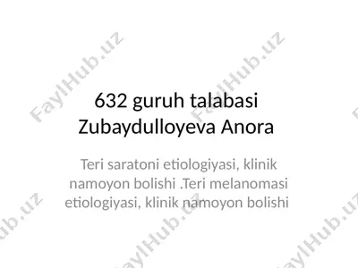 teri saratoni etiologiyasi va klinikasi — PPTX