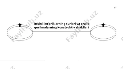 to’sinli ko’priklarning turlari va oraliq qurilmalarning konstruktiv shakllari — PPTX