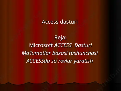 access dasturi — PPT