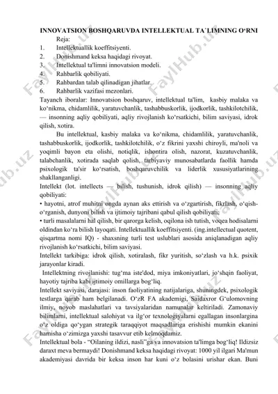 intellektual ta'limning innovatsion modeli — DOCX