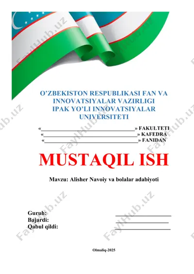 alisher navoiy va bolalar adabiyoti — DOCX