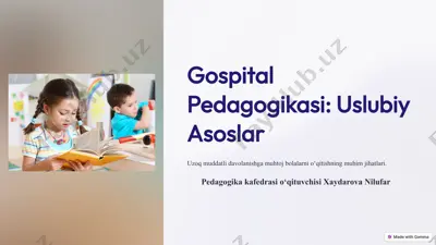 gospital pedagogikasi: uslubiy asoslari — PPTX