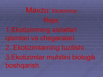 ekotizimlar — PPTX